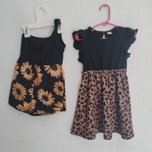 SHEIN Black and Brown Kids Dress Duo